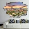 3D Broken Wall Stickers Stickers Albuquerque, New Mexico, USA Downtown Cityscape at 36 x 24 Inch Removable Wall Decal, Peel and Stick Landscape Wall Decor for Bedroom Living Room, Mural Art for Kids view 1