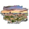 3D Broken Wall Stickers Stickers Albuquerque, New Mexico, USA Downtown Cityscape at 36 x 24 Inch Removable Wall Decal, Peel and Stick Landscape Wall Decor for Bedroom Living Room, Mural Art for Kids view 2
