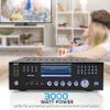 Pyle 4 Channel Wireless Bluetooth Amplifier - 3000 Watt Stereo Speaker Home Audio Receiver w/FM Radio, USB, 2 Microphone w/Echo for Karaoke, Front Loading CD DVD Player, LED, Rack Mount - PD3000BA.5 view 3