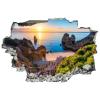 3D Broken Wall Stickers Stickers Camilo Beach (Praia Do Camilo) at Algarve, Portugal 36 x 24 Inch Removable Wall Decal, Peel and Stick Landscape Wall Decor for Bedroom Living Room, Mural Art for Kids view 2