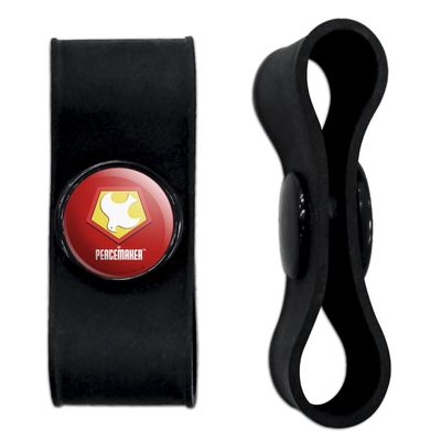 GRAPHICS & MORE Peacemaker Symbol Headphone Earbud Cord Wrap - Charging Cable Manager - Wire Organizer Set of 2 - Black