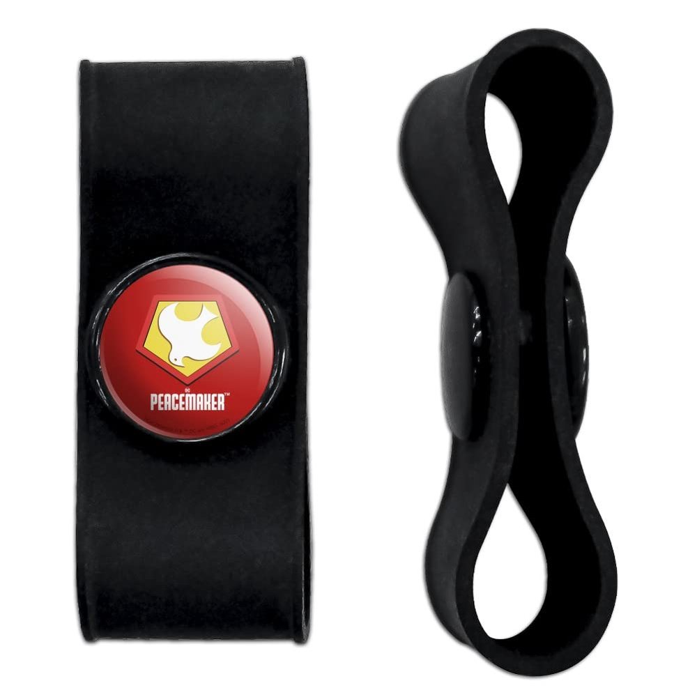 GRAPHICS & MORE Peacemaker Symbol Headphone Earbud Cord Wrap - Charging Cable Manager - Wire Organizer Set of 2 - Black