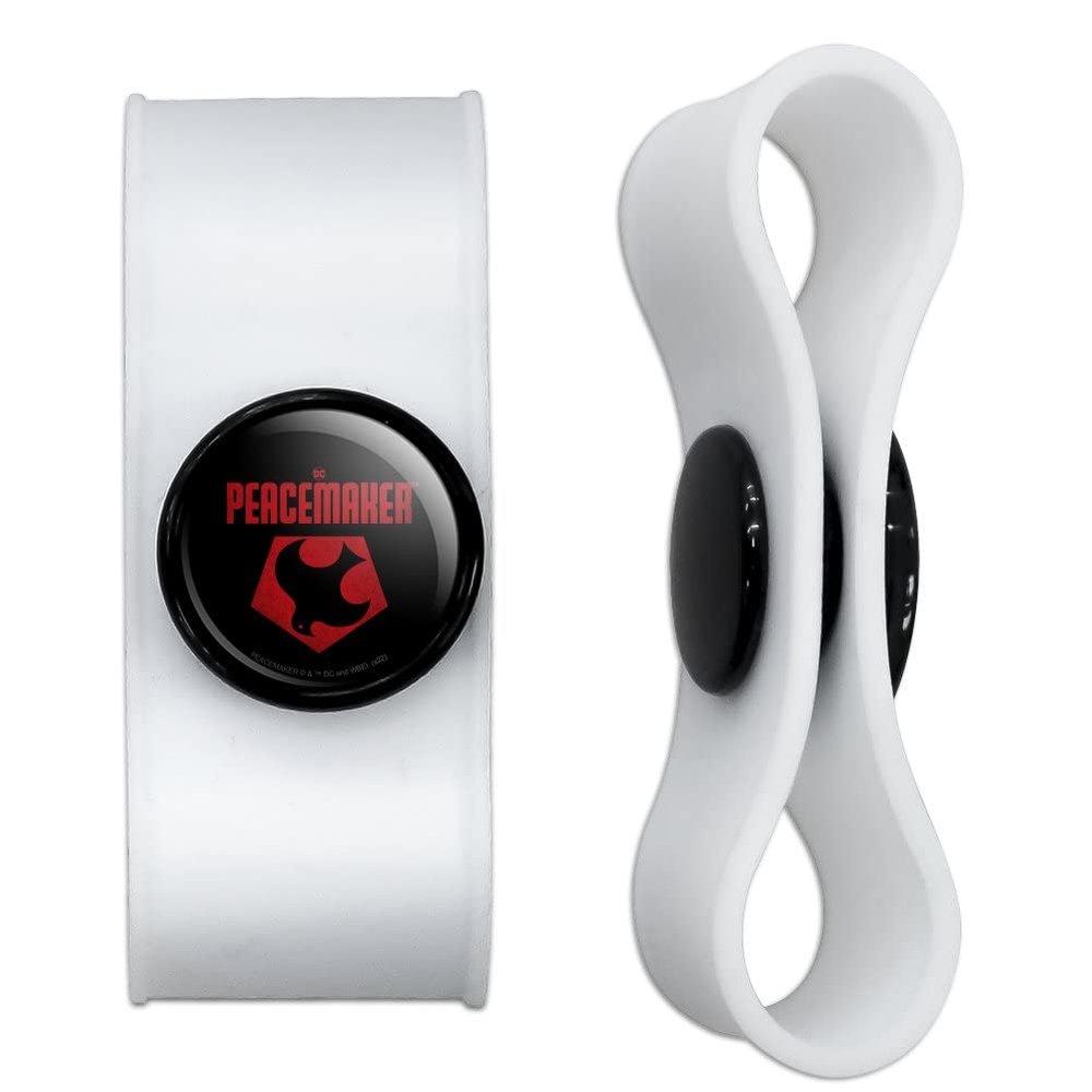GRAPHICS & MORE Peacemaker Logo Headphone Earbud Cord Wrap - Charging Cable Manager - Wire Organizer Set of 2 - White