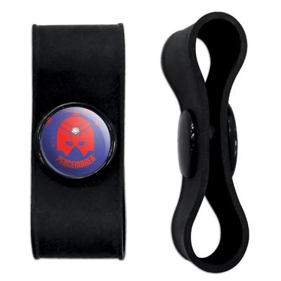 GRAPHICS & MORE Peacemaker Splatter Helmet Icon Headphone Earbud Cord Wrap - Charging Cable Manager - Wire Organizer Set of 2 - Black