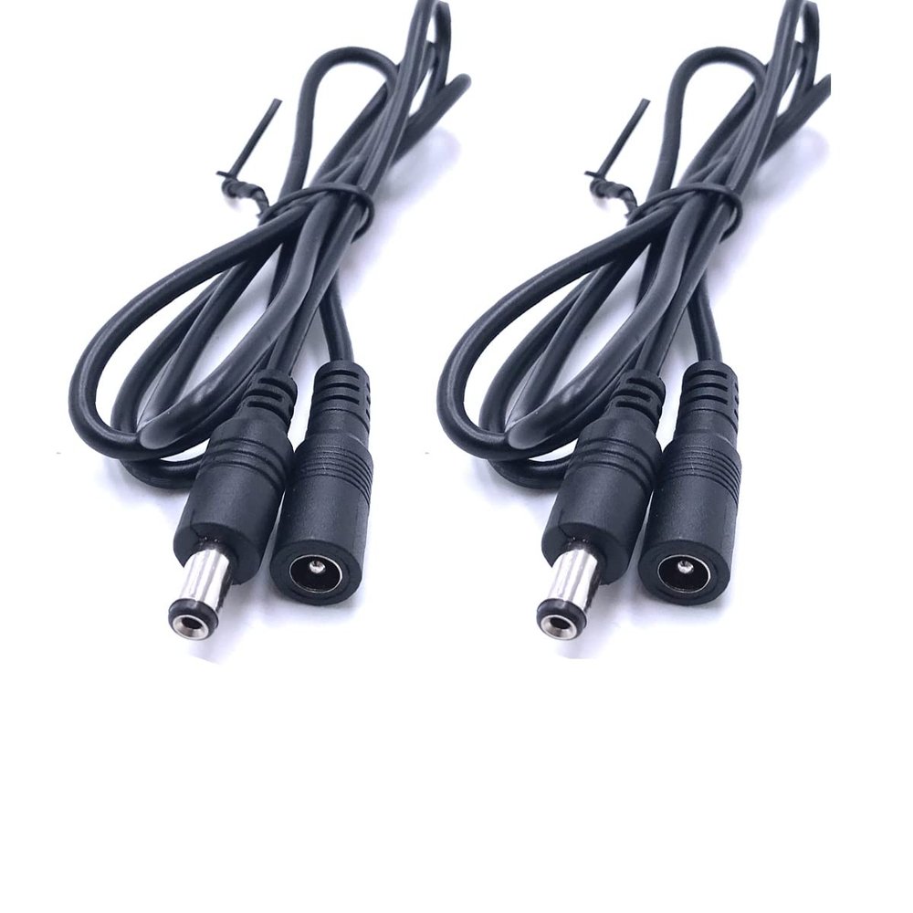 3FT/1M Male to Female DC Power Extension Cord 5.5mm x 2.1mm DC 12V Power Extension Cord for CCTV Security Camera CCTV Standalone LED Strip, Pack of 2