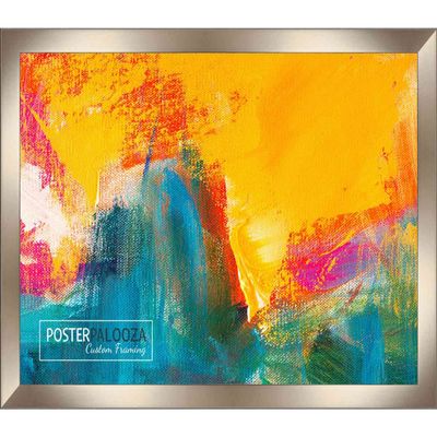 Poster Palooza 40x20 Contemporary Pewter Complete Wood Panoramic Frame with UV Acrylic Plexiglass, Foam Board Backing & Hardware Included