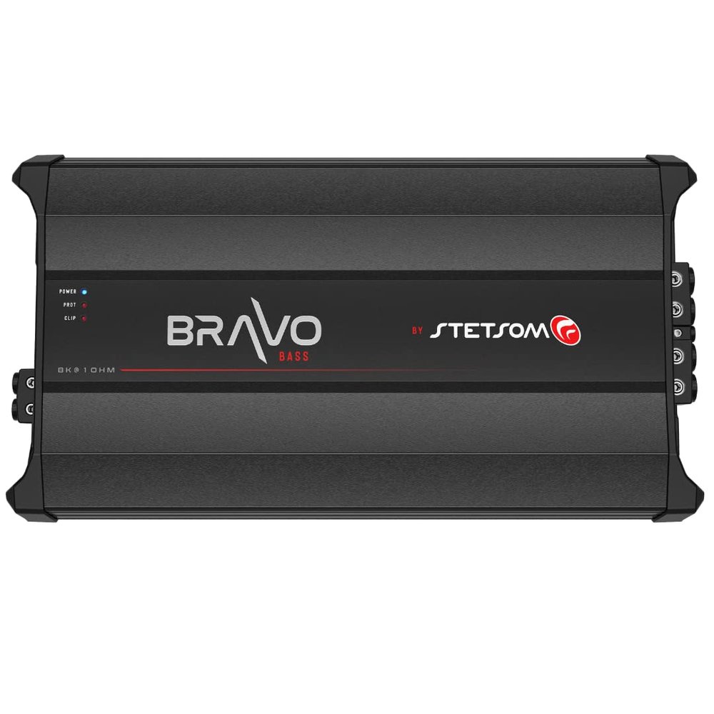 Stetsom Bravo BASS 8000 1 Ohm Mono Subwoofer Car Audio Amplifier, 8000.1 8K Watts RMS, 1 Stable, Sound Quality, 8000x1, Crossover & Bass Boost 8000W Sub Amp, Smart Coolers