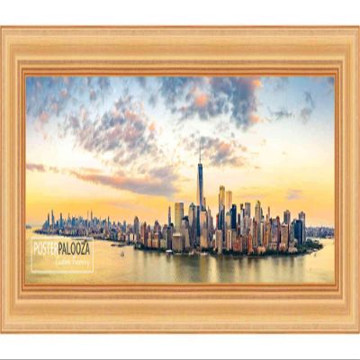 Poster Palooza 40x14 Contemporary Gold Complete Wood Panoramic Frame with UV Acrylic Plexiglass, Foam Board Backing & Hardware Included