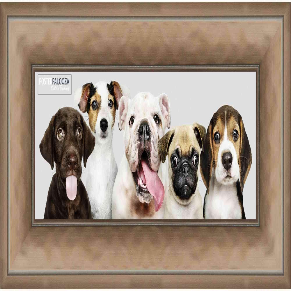 Poster Palooza 24x10 Contemporary Bronze Complete Wood Picture Frame with UV Acrylic Plexiglass, Foam Board Backing & Hardware Included