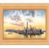 Poster Palooza 40x13.5 Contemporary Gold Complete Wood Panoramic Frame with UV Acrylic Plexiglass, Foam Board Backing & Hardware Included view 1