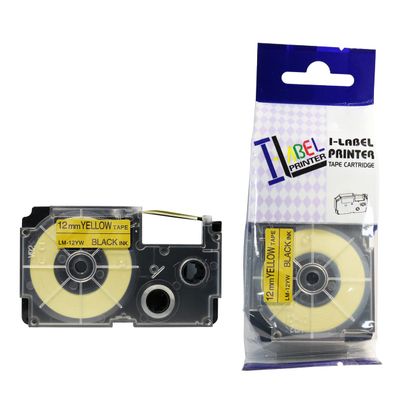 LM Tapes - Premium Compatible 12mm Black on Yellow Label Tape for use in Casio KL780 / KL-780 EZ Label Printer