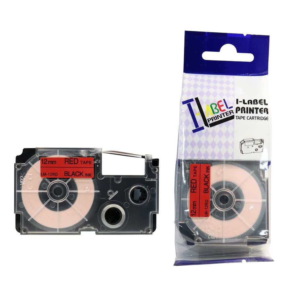 LM Tapes - Premium Compatible 12mm Black on Red Label Tape for use in Casio KL430 / KL-430 EZ Label Printer