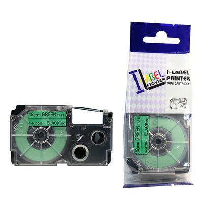 LM Tapes - Premium Compatible 12mm Black on Green Label Tape for use in Casio KL780 / KL-780 EZ Label Printer