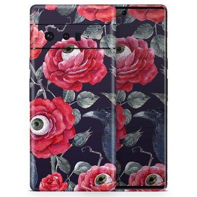 Design Skinz Abstract Roses with Eyes Skin Decal Vinyl Full-Body Wrap Kit Compatible with Google Pixel 6 Pro