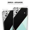 Design Skinz Minimalistic Mint and Gold Striped V1 Skin Decal Vinyl Full-Body Wrap Kit Compatible with Google Pixel 5 view 4