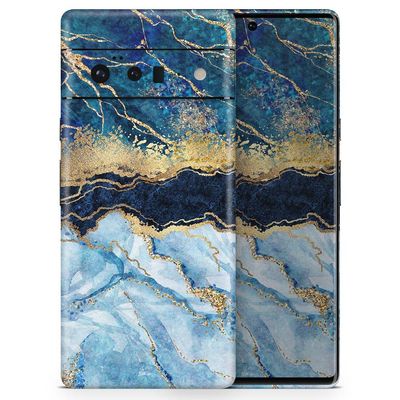 Design Skinz Foiled Marble Agate Skin Decal Vinyl Full-Body Wrap Kit Compatible with Google Pixel 6 Pro