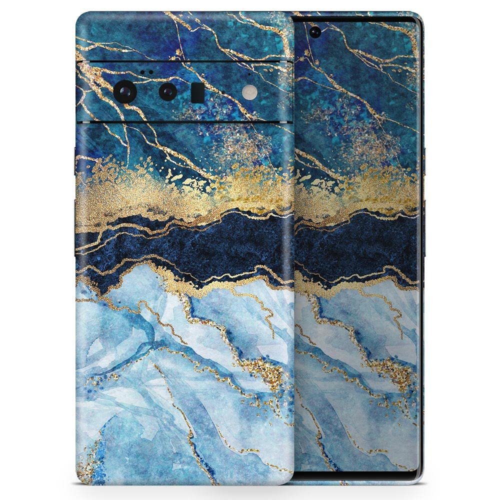 Design Skinz Foiled Marble Agate Skin Decal Vinyl Full-Body Wrap Kit Compatible with Google Pixel 6 Pro