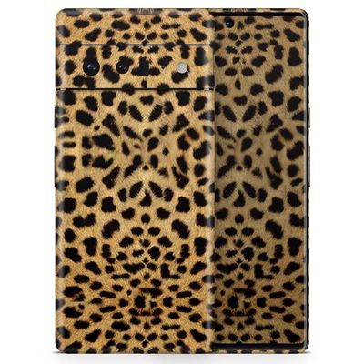 Design Skinz Orange Cheetah Fur Pattern Skin Decal Vinyl Full-Body Wrap Kit Compatible with Google Pixel 1 XL