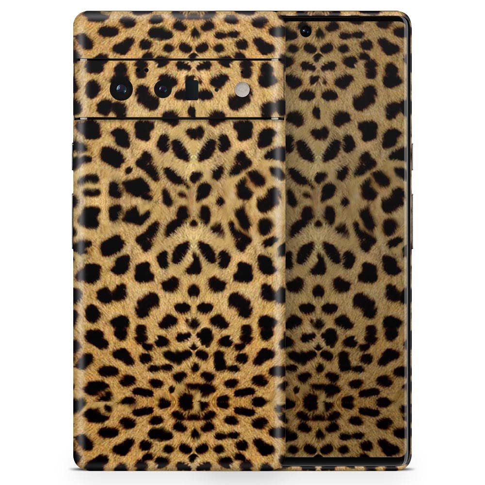Design Skinz Orange Cheetah Fur Pattern Skin Decal Vinyl Full-Body Wrap Kit Compatible with Google Pixel 1 XL