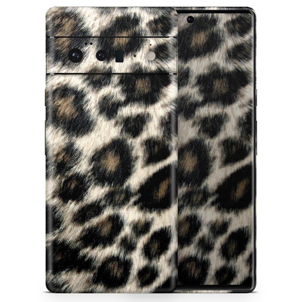 Design Skinz Light Leopard Fur Skin Decal Vinyl Full-Body Wrap Kit Compatible with Google Pixel 6