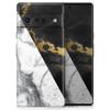 Design Skinz White-Black Marble & Digital Gold Foil V1 Skin Decal Vinyl Full-Body Wrap Kit Compatible with Google Pixel 6 view 1