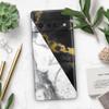Design Skinz White-Black Marble & Digital Gold Foil V1 Skin Decal Vinyl Full-Body Wrap Kit Compatible with Google Pixel 6 view 3