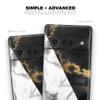 Design Skinz White-Black Marble & Digital Gold Foil V1 Skin Decal Vinyl Full-Body Wrap Kit Compatible with Google Pixel 6 view 4