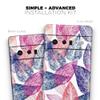 Design Skinz Seamless Pink & Blue Color Leaves Skin Decal Vinyl Full-Body Wrap Kit Compatible with Google Pixel 6 view 4
