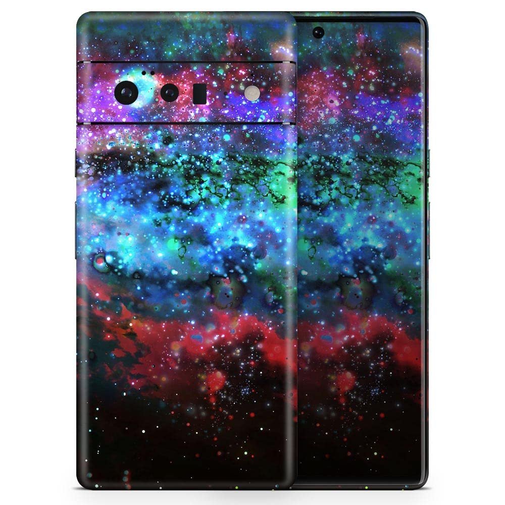 Design Skinz Neon Colored Paint Universe Skin Decal Vinyl Full-Body Wrap Kit Compatible with Google Pixel 4A