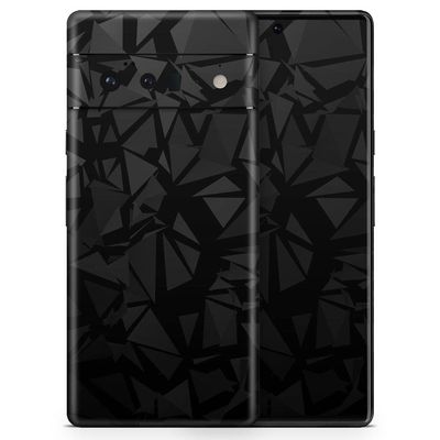 Design Skinz Shattered Black Polygon Skin Decal Vinyl Full-Body Wrap Kit Compatible with Google Pixel 6 Pro