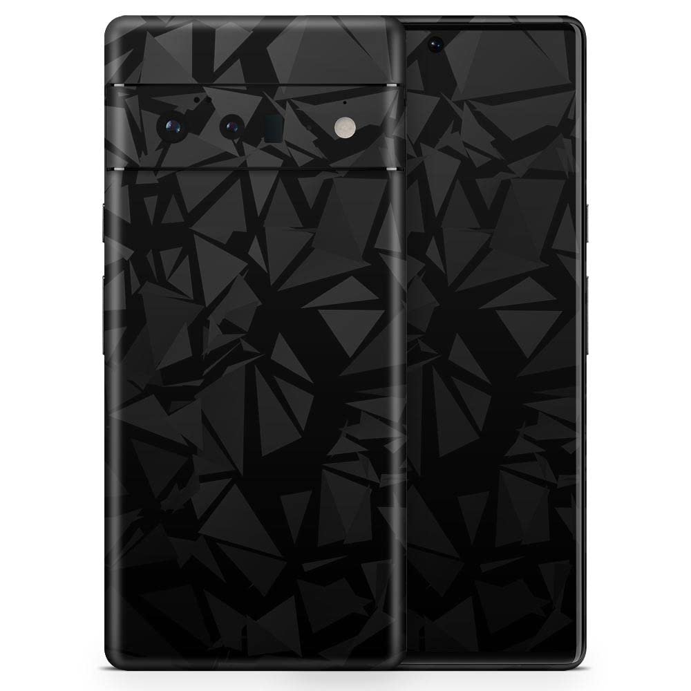 Design Skinz Shattered Black Polygon Skin Decal Vinyl Full-Body Wrap Kit Compatible with Google Pixel 6 Pro