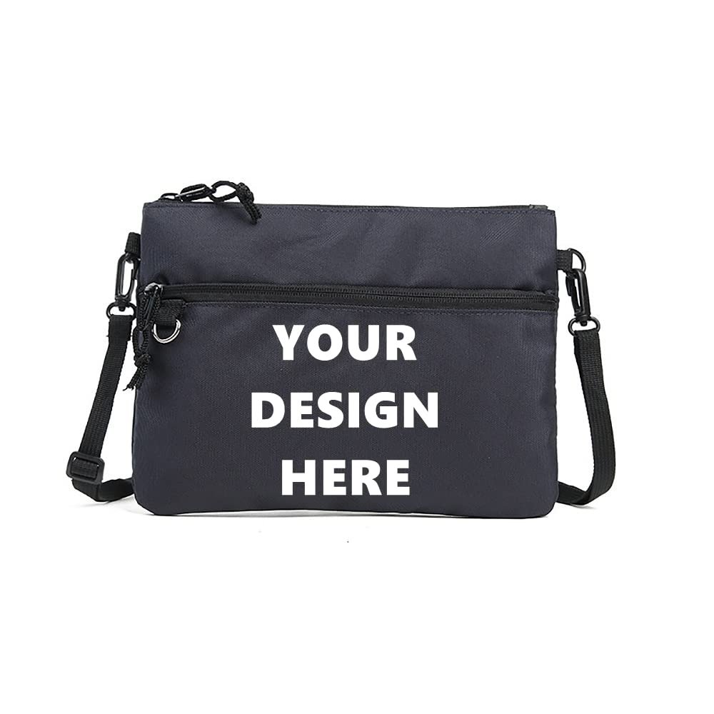 Muka Custom Messenger Bag, Personalized Crossbody Bag Mini, Mens Shoulder Bag-Dark Blue