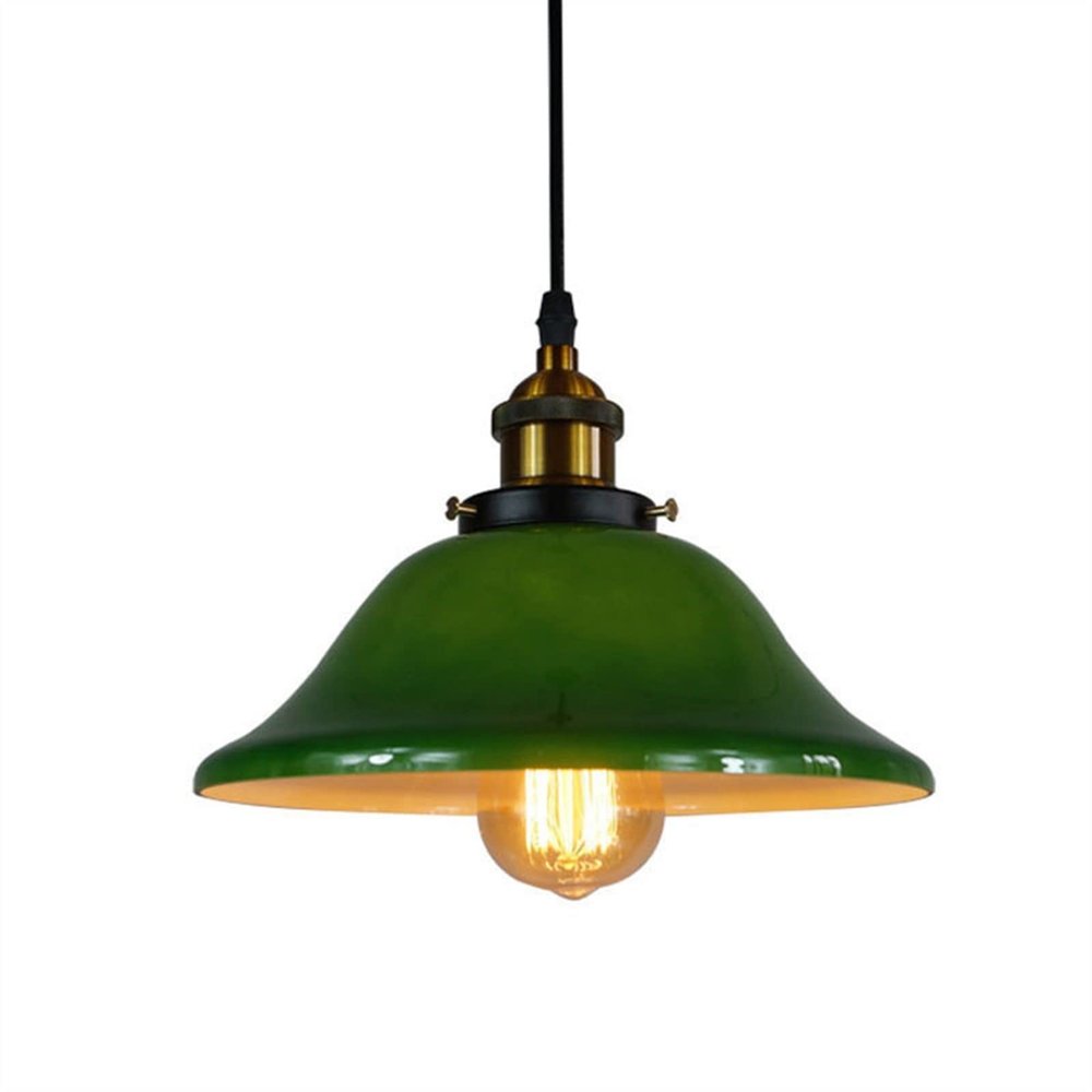 Machine American Retro Nostalgic Industrial Style Restaurant Creative Bar Coffee Shop Green Glass Art Coffee Chandelier (Size : 25CM)