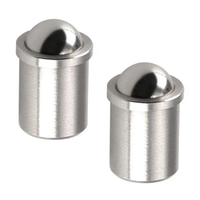 Heyiarbeit 2Pcs Stainless Steel 0.39" Diameter Ball Plunger Cabinet Door Closet Drawer 10x13mm Ball Catch Latch Catcher for Door Cabinet Closet Drawer Silver Tone