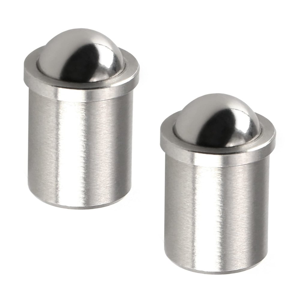 Heyiarbeit 2Pcs Stainless Steel 0.39" Diameter Ball Plunger Cabinet Door Closet Drawer 10x13mm Ball Catch Latch Catcher for Door Cabinet Closet Drawer Silver Tone