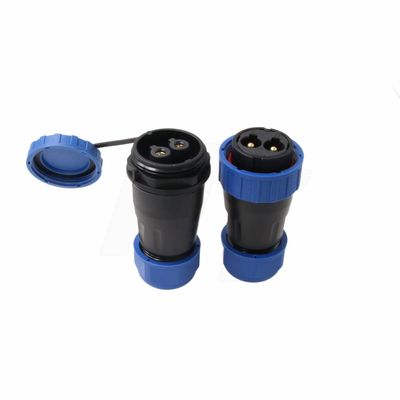 HangTon TY28 Solder-Free Aviation Waterproof 2 Pin Bulkhead Connector Male Female Cable Plug Socket Screw-Crimp for Power Device 45Amp, in-line Mount Quick-Disconnect