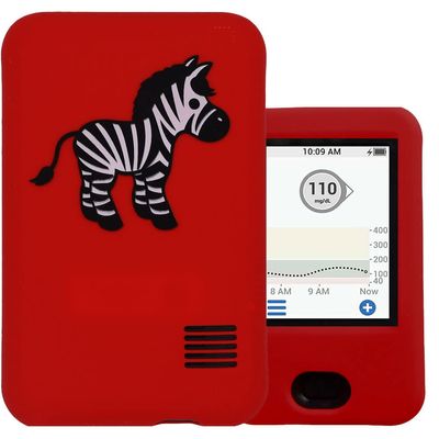 Dexcom G6 Receiver CGM Silicone Case Cute Pet (RED/ZEBRABKWH)