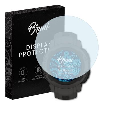 Bruni Screen Protector compatible with Garmin Instinct 2S 40mm Protector Film, crystal clear Protective Film (2X)