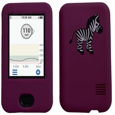 Dexcom G6 Receiver CGM Silicone Case Cute Pet (Purple/ZEBRABKWH)