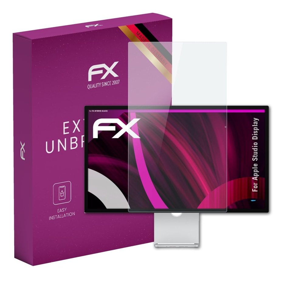 atFoliX Plastic Glass Protective Film compatible with Apple Studio Display, 9H Hybrid-Glass FX Screen Protector