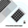 Zunate RF304 22 Keys Numeric Keypad, USB Plug and Play Mini Keyboard with Receiver, Ergonomic Numeric Keypad for Android/Windows/OS(Silver Black) view 3