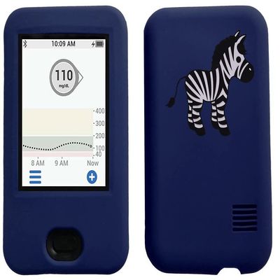 Dexcom G6 Receiver CGM Silicone Case Cute Pet (Blue/ZEBRABKWH)
