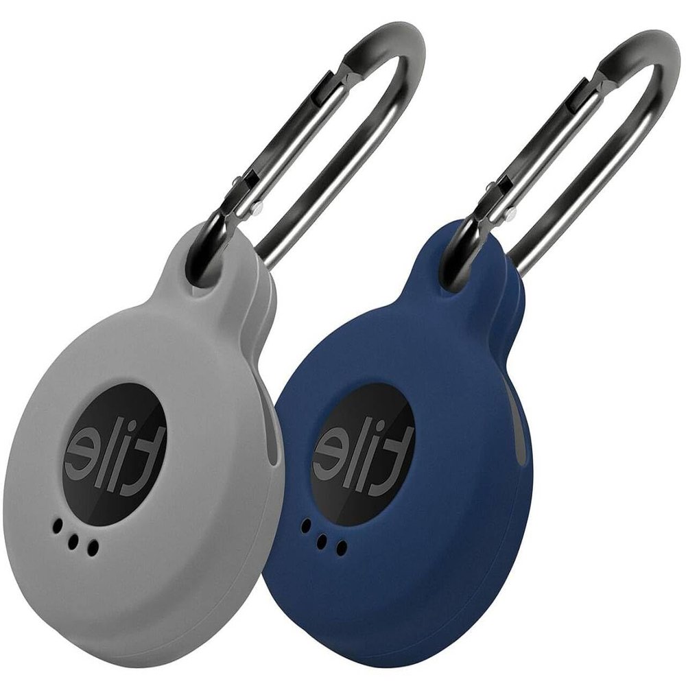 Geiomoo Silicone Cover Compatible with Tile Sticker 2022, Protective Case with Carabiner (2 Pack Navy Blue+Oatmeal)