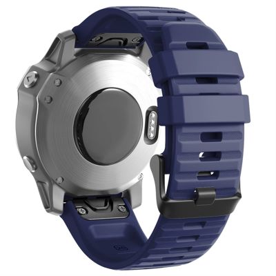 FORFC 20 26 22MM Quick Fit Watchband Strap for Garmin Fenix 7 7X 7S Watch Silicone Quick Release Easyfit Wrist Band Strap (Color : Dark Blue, Size : Fenix 7X)