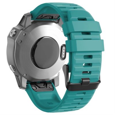 FORFC 20 26 22MM Quick Fit Watchband Strap for Garmin Fenix 7 7X 7S Watch Silicone Quick Release Easyfit Wrist Band Strap (Color : Blue Green, Size : Fenxi 7)