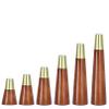 LUOFDCLDDD Furniture LegsPack of 4 Wood,Solid Wood DIY Sofa Legs,Tv Cabinet Legs with Gold Brass Base,Kitchen Feet,for Couch,Ottoman,Desk,Coffee Tables,Walnut,with Mounting Plate and Screws/Straight view 4