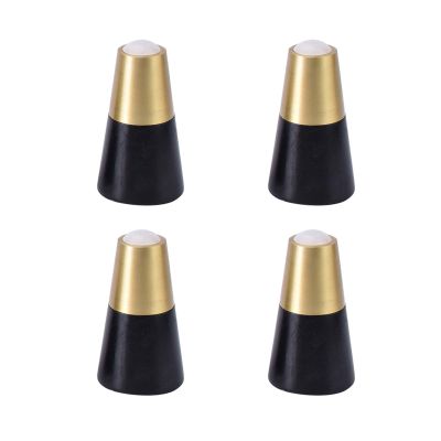 LUOFDCLDDD Furniture Legs4 PiecesSolid Wood Brass Sleeve Conical Straight Cone Replacementniture Feet Wood Table Legs for Sofa Bed Cabinet Chair Couch Feet Woodniture Legs,8Cm/Black