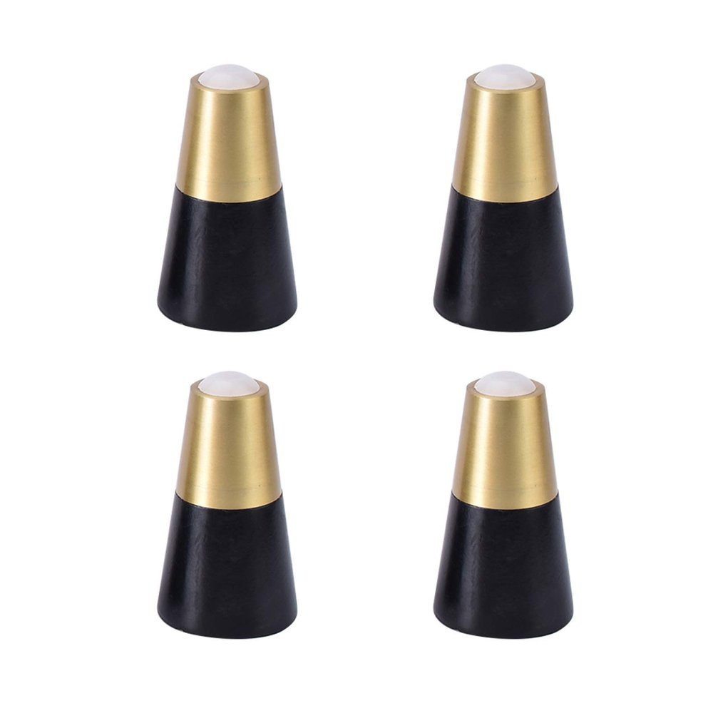 LUOFDCLDDD Furniture Legs4 PiecesSolid Wood Brass Sleeve Conical Straight Cone Replacementniture Feet Wood Table Legs for Sofa Bed Cabinet Chair Couch Feet Woodniture Legs,8Cm/Black