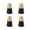 LUOFDCLDDD Furniture Legs4 PiecesSolid Wood Brass Sleeve Conical Straight Cone Replacementniture Feet Wood Table Legs for Sofa Bed Cabinet Chair Couch Feet Woodniture Legs,8Cm/Black view 1