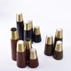 LUOFDCLDDD Furniture Legs4 PiecesSolid Wood Brass Sleeve Conical Straight Cone Replacementniture Feet Wood Table Legs for Sofa Bed Cabinet Chair Couch Feet Woodniture Legs,8Cm/Black view 2